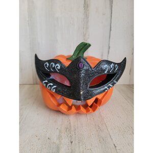 Pumpkin masquerade mask glitter Halloween home decor figure